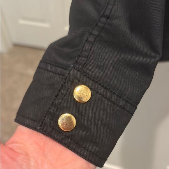 J. Crew Black and Gold Twill Field Jacket with Stand-Up Collar size XS - Picture 4 of 13